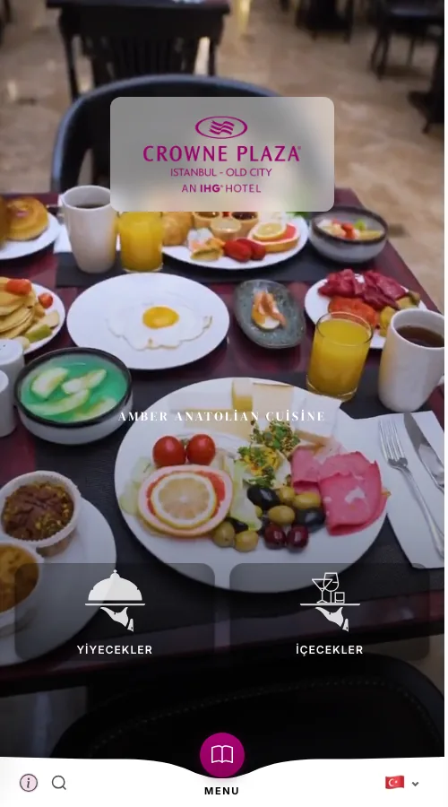 Crowne Plaza Old City — menü tasarımı
