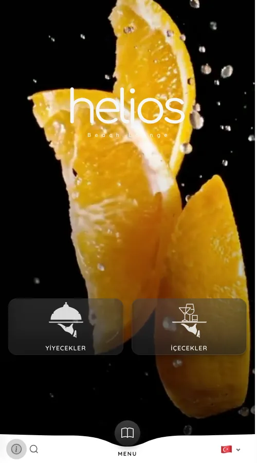 Helios Beach Lounge — menü tasarımı