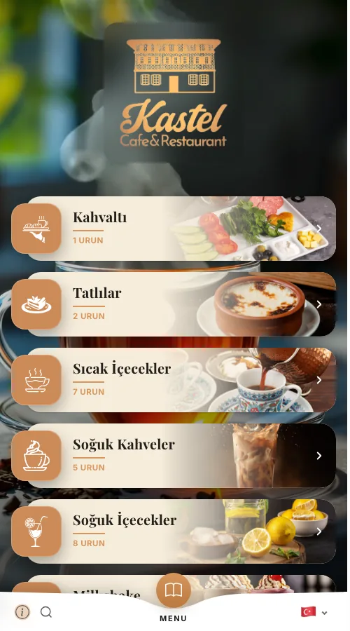 Kastel Konağı — menü tasarımı