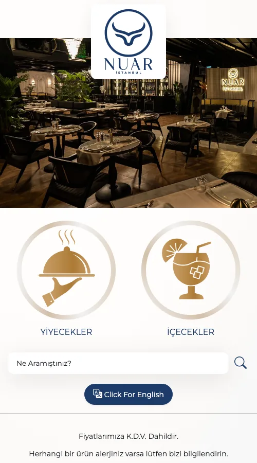 Nuar — menü tasarımı