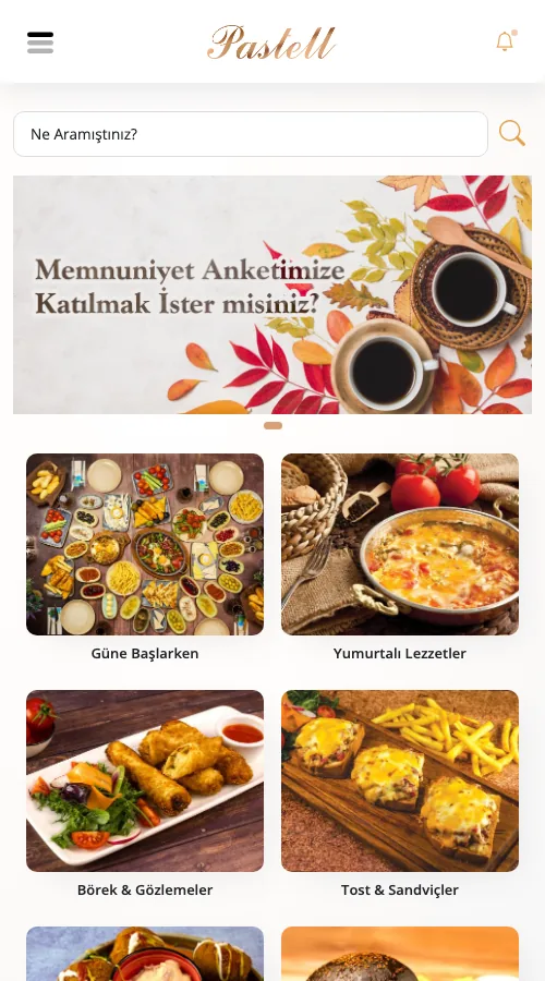 Pastell — menü tasarımı