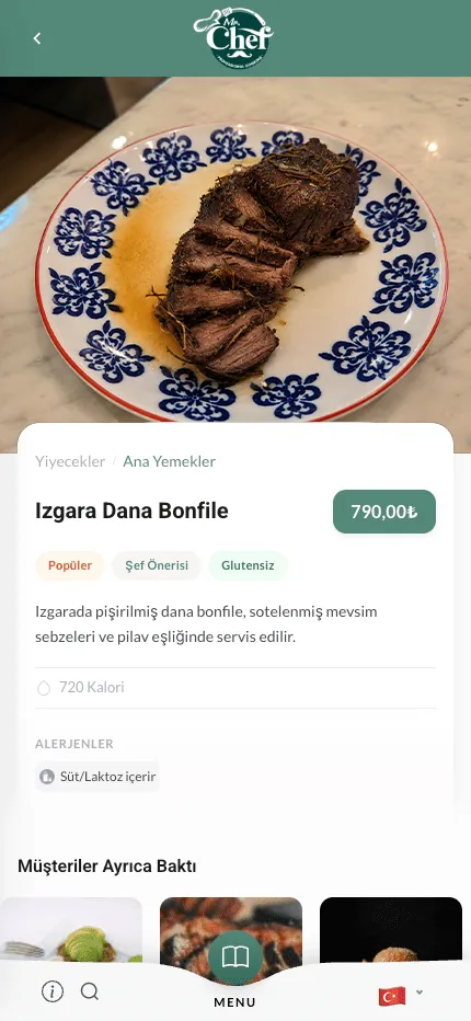Amatör telefon çekimi — restoran menüsündeki hamburger fotoğrafı